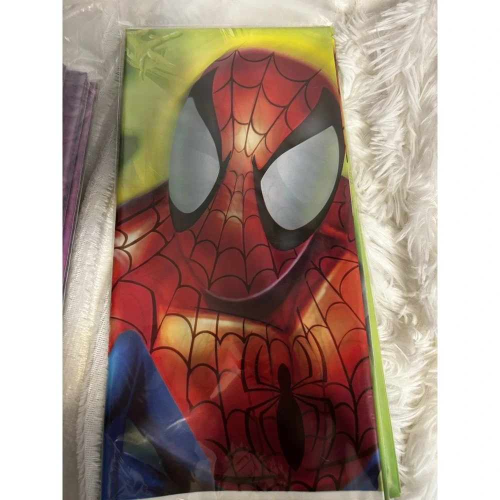 2 Hallmark Marvel Spider-Man Table Cover. Plastic 54 X 104
